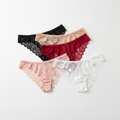 5 PCS/Set Sexy Lace Thongs, Low Waist Women G-String Underpants / Bikini Panties