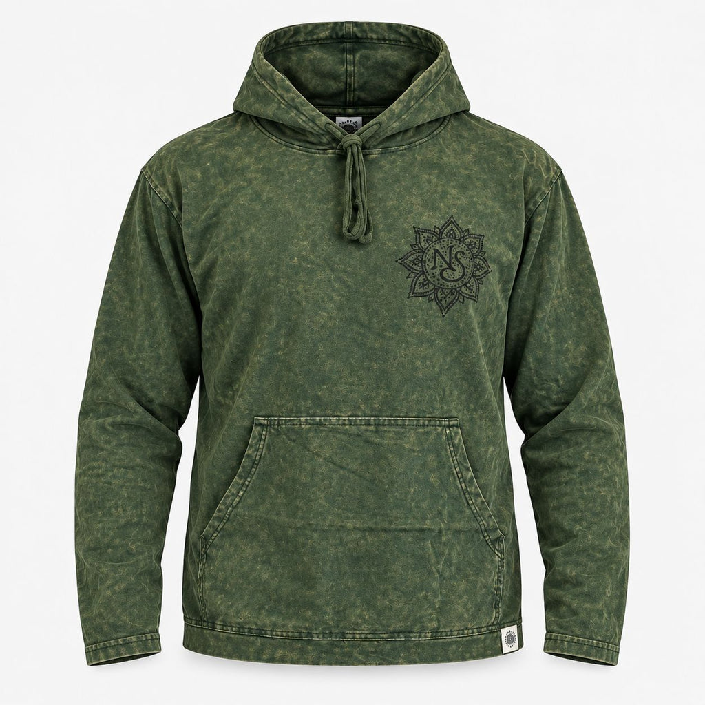 XLarge Stone Washed Hoody Shirt Kangaroo Pocket - Vintage Teal