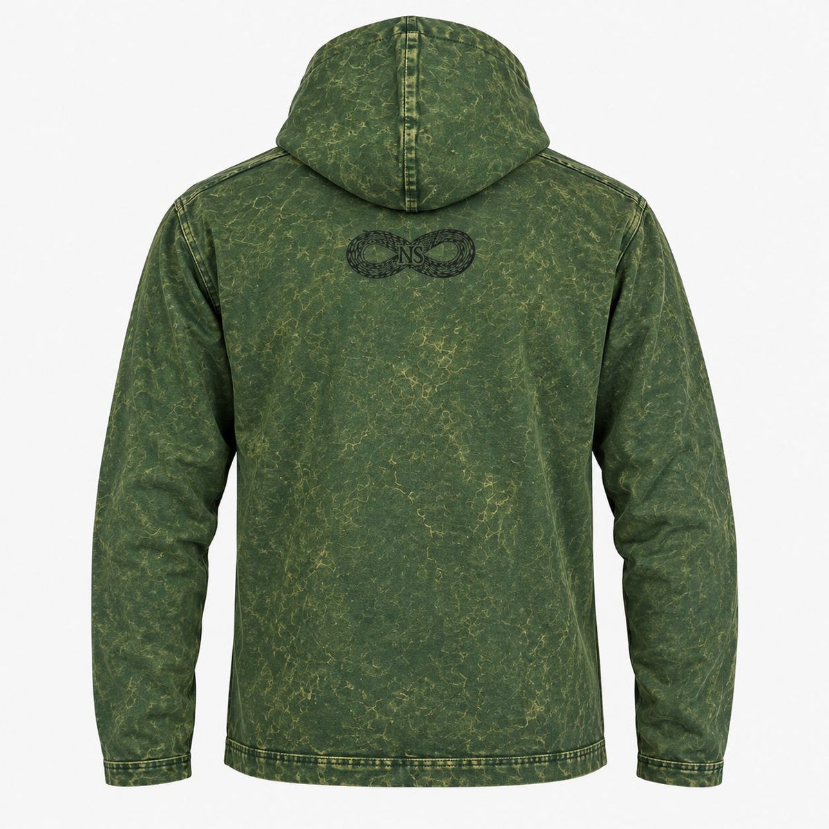 Large Stone Washed Hoody Shirt Kangaroo Pocket - Vintage Teal