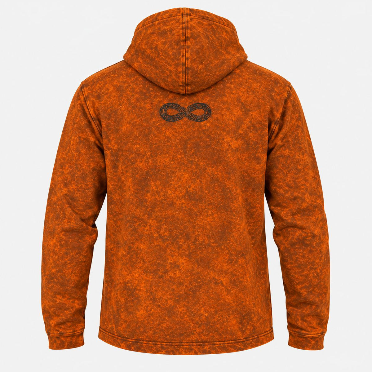 Small Stone Washed Hoody Shirt Kangaroo Pocket - Burnt Orange