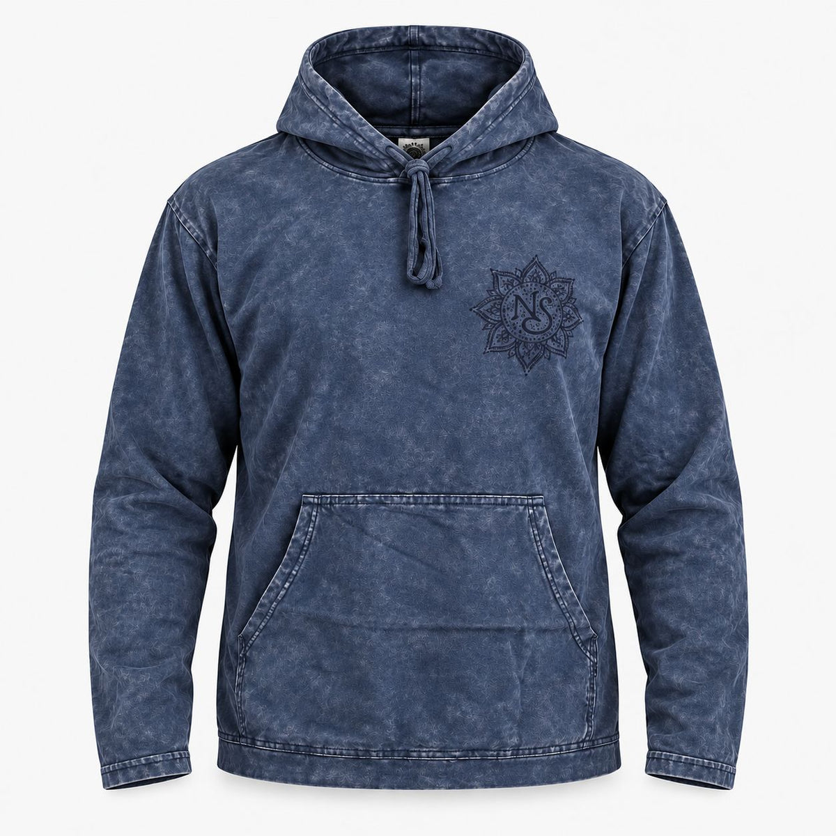 Med Stone Washed Hoody Shirt Kangaroo Pocket -Dusty Lavender