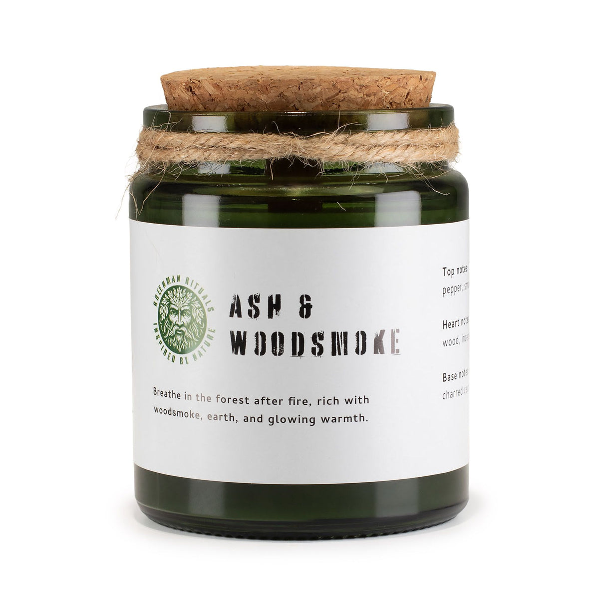 Greenman Woodwick Soy Candle - Ash & Woodsmoke