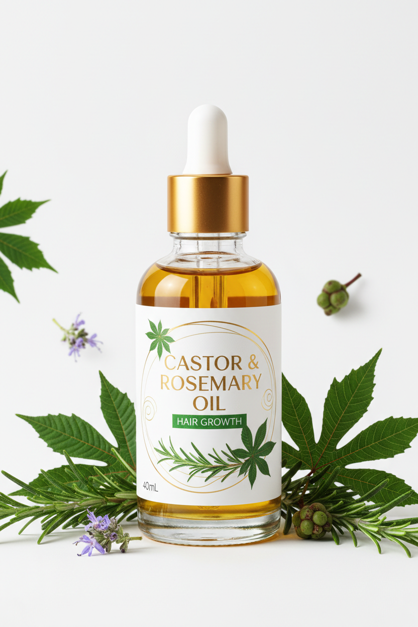 Mix Castor Oil and Rosemary Oil for Hair Growth 40 ML